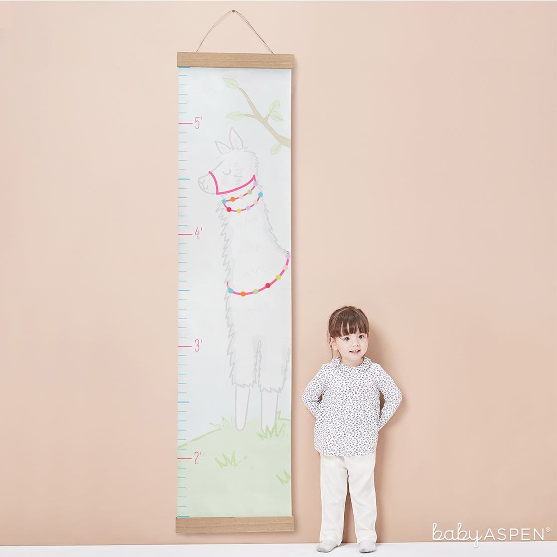 Llama Hanging Growth Chart | Loveable Growth Charts for Your Little One | Baby Aspen