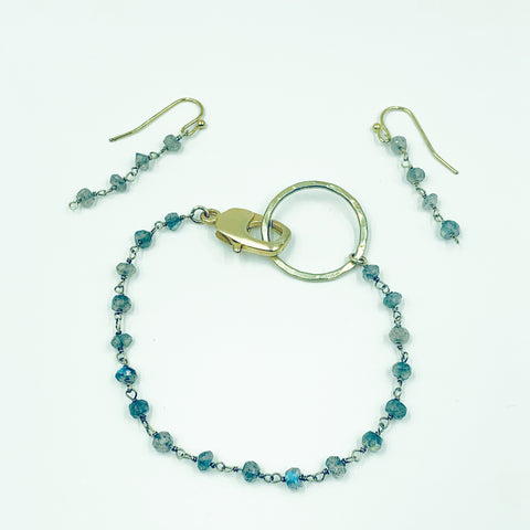 Labradorite Bracelet and Earring Set Upcycled by Amy Delson Jewelry