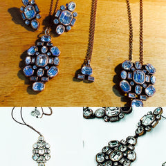 Broken earrings turned by Amy Delson into a new necklace set