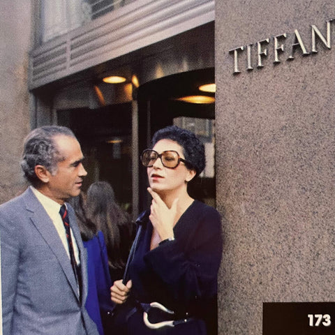 Elsa Peretti in front of Tiffany & Co. in NYC