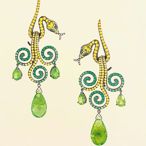 Snake Earrings by Lydia Courteille