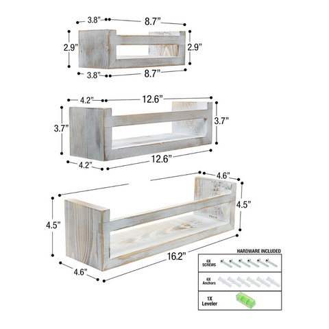 rustic floating shelves