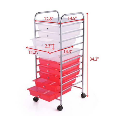 rolling storage cart with drawers