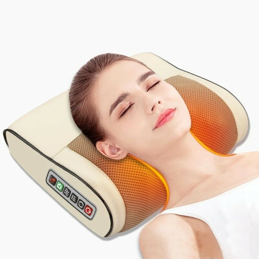 Premium Heated Electric Neck Shiatsu Massage Pillow Zincera