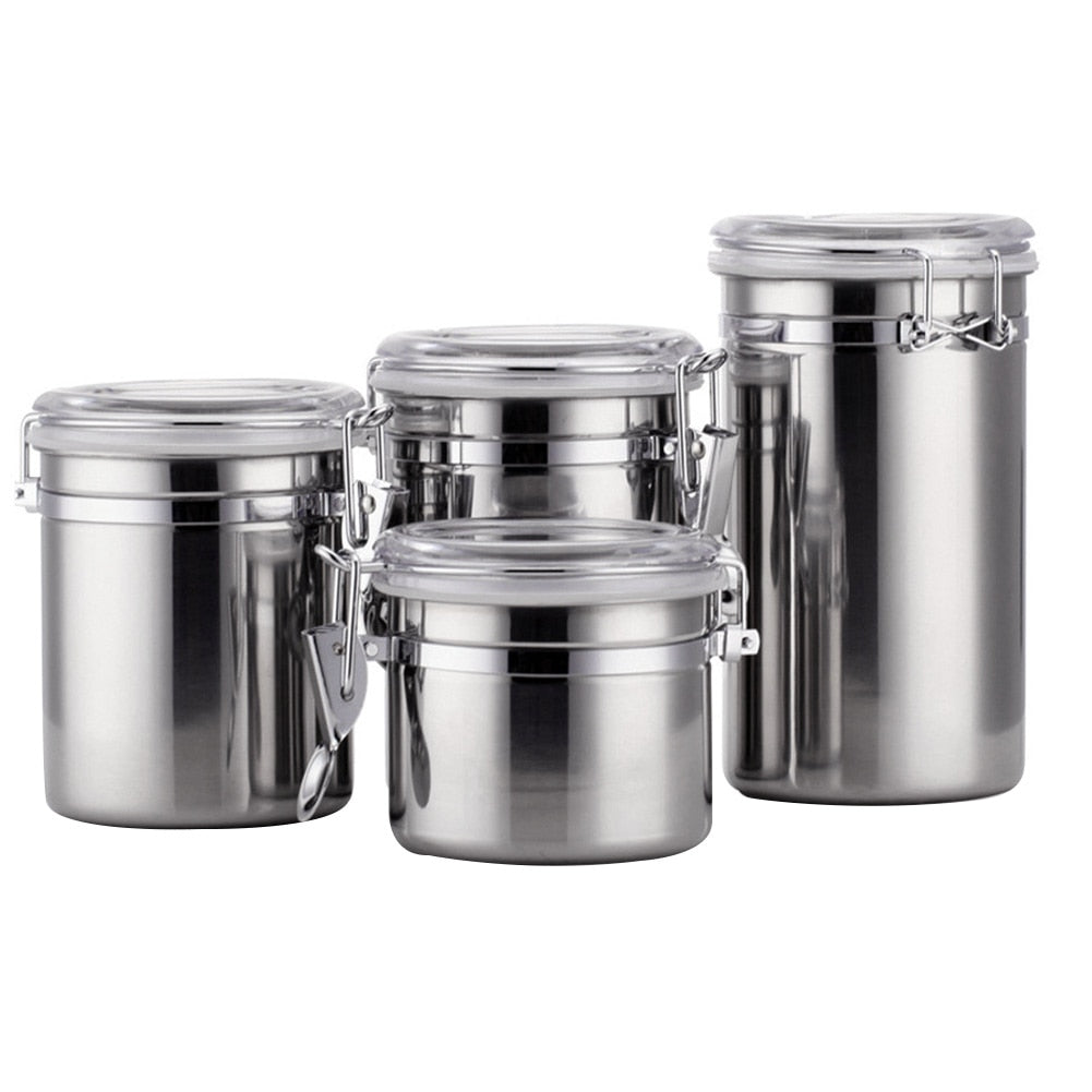 Stainless Steel Kitchen Storage Canister Set 4pcs Zincera