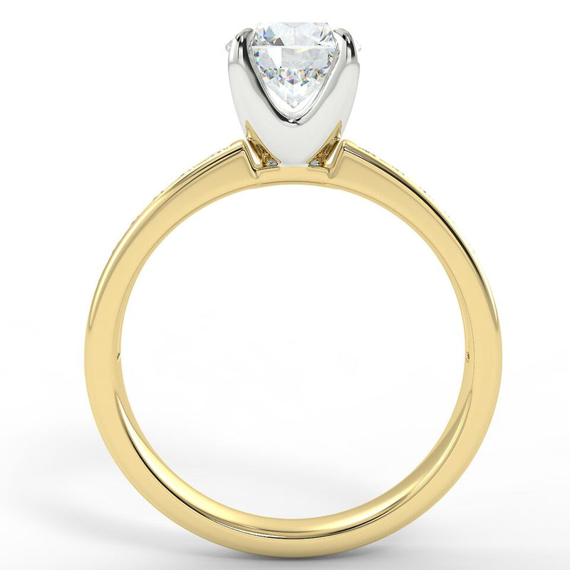 Eco 2 Round Brilliant Cut Side Diamond Ring
