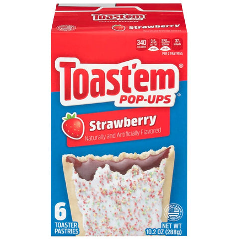 toast'em pop-ups packet in strawberry flavour. 