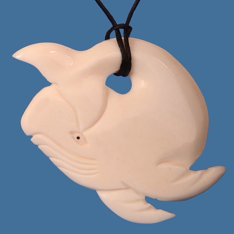 humpback whale bone fish hook pendant