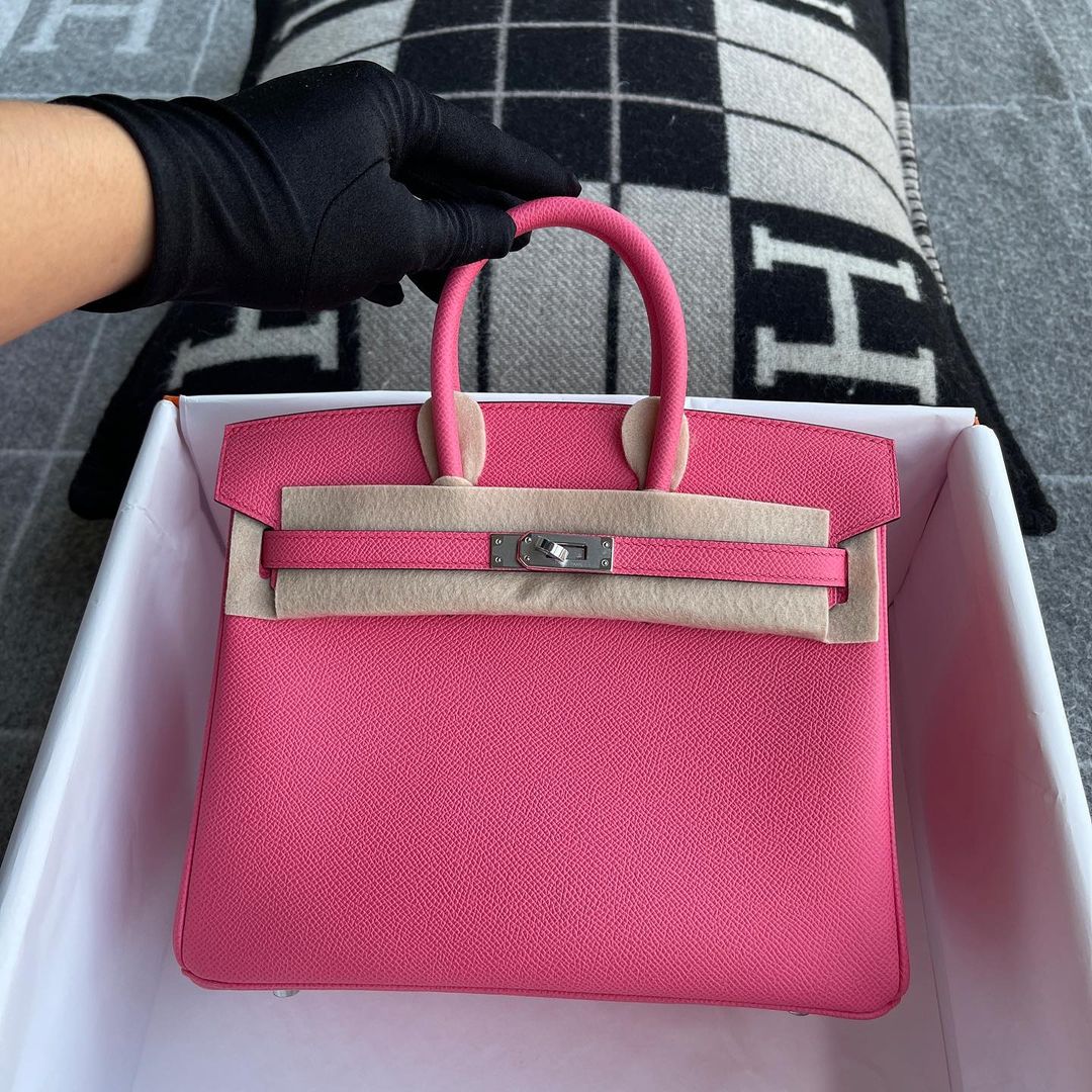 HERMÈS, ROSE AZALEE BIRKIN 25 IN EPSOM LEATHER WITH PALLADIUM HARDWARE,  2019, Handbags and Accessories, 2020