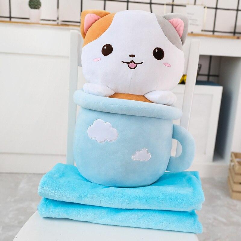 Peluche Chat A Tasse Avec Couette Univers Peluche Univers Peluche