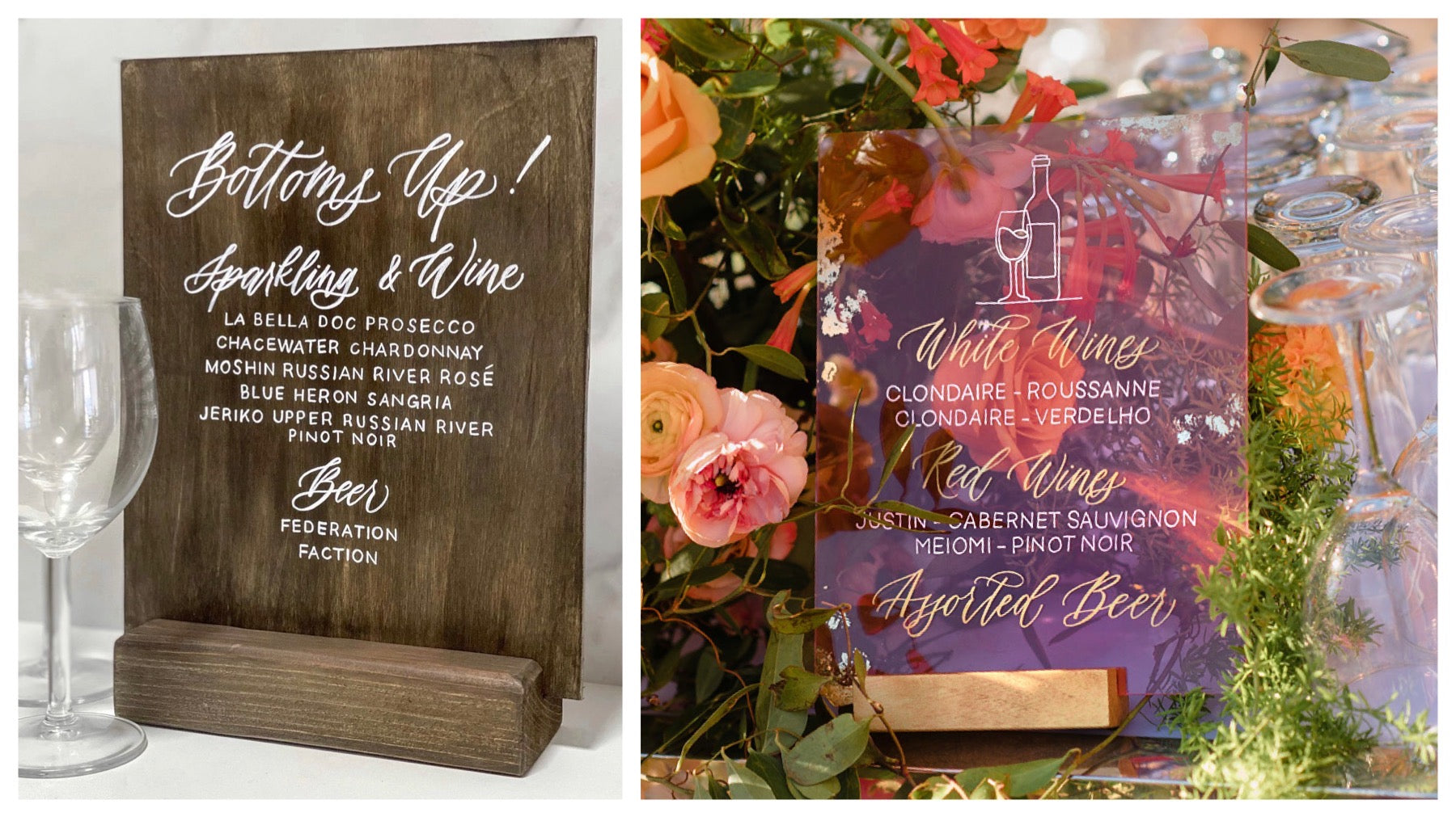 Acrylic wedding invitations — LETTERING BY GRG