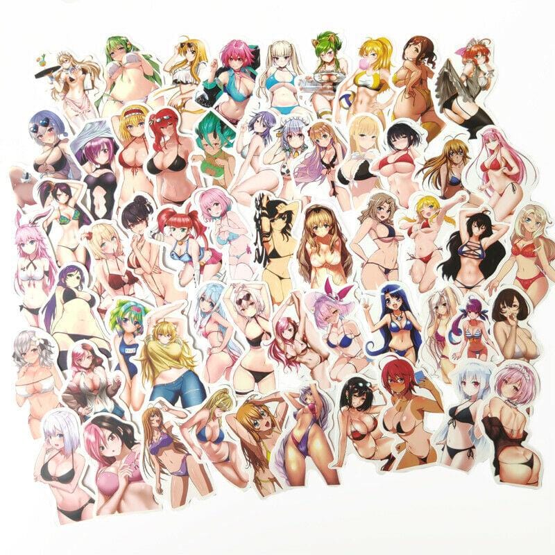Waifu Anime Girls in Summer wear Sticker Bomb - Expressionco
