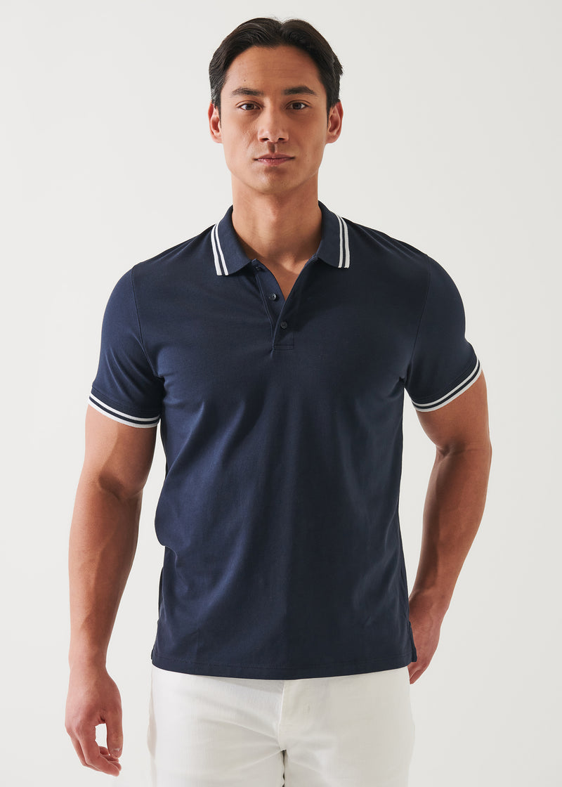 Patrick Assaraf Iconic Tipped Buttoned Polo