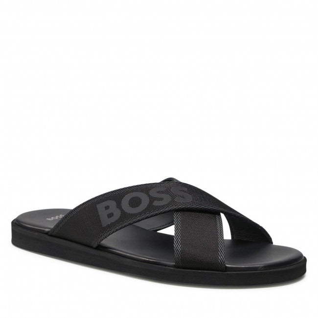 BOSS Darrel Leather Slides