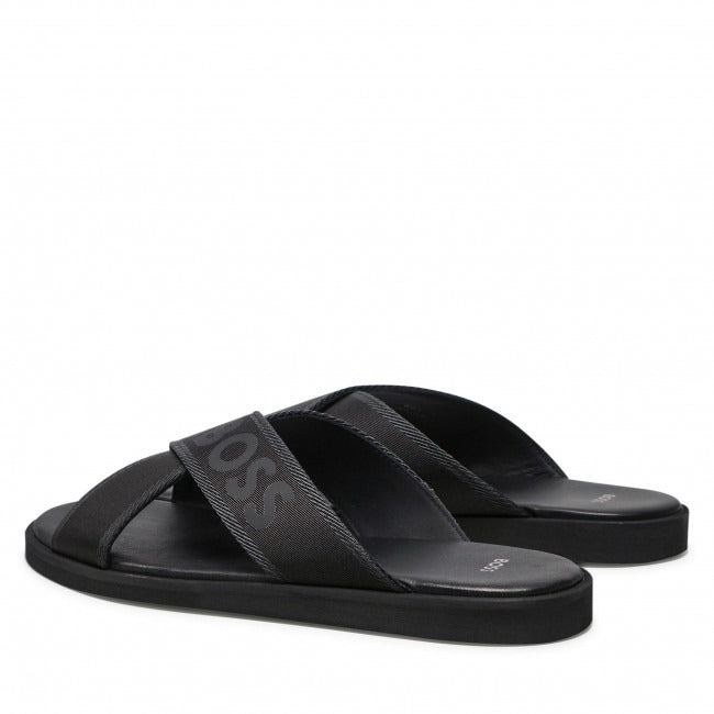 BOSS Darrel Leather Slides