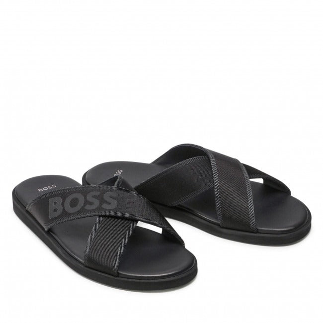 BOSS Darrel Leather Slides