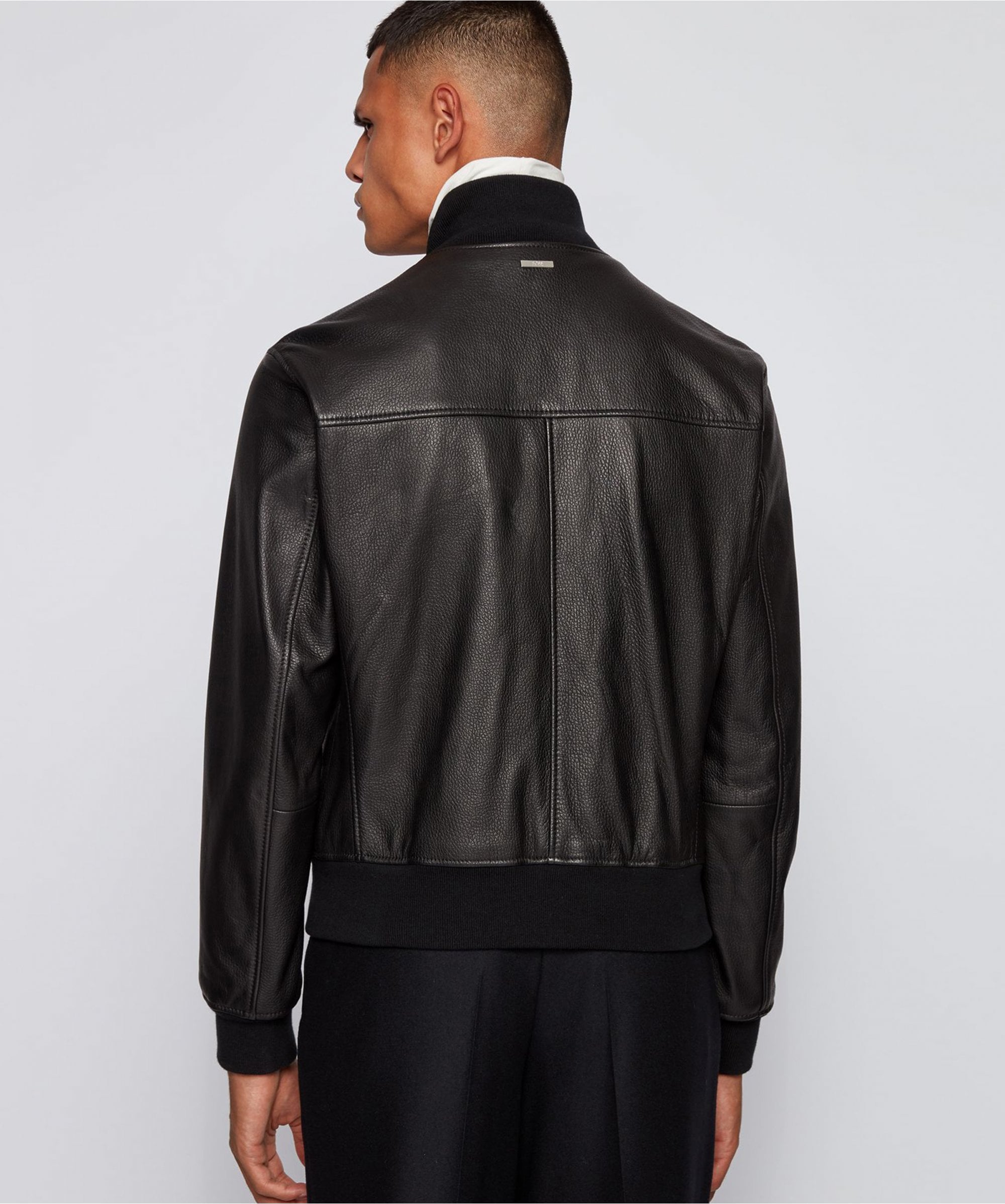 BOSS Neovel relaxed fit lambs leather jacket