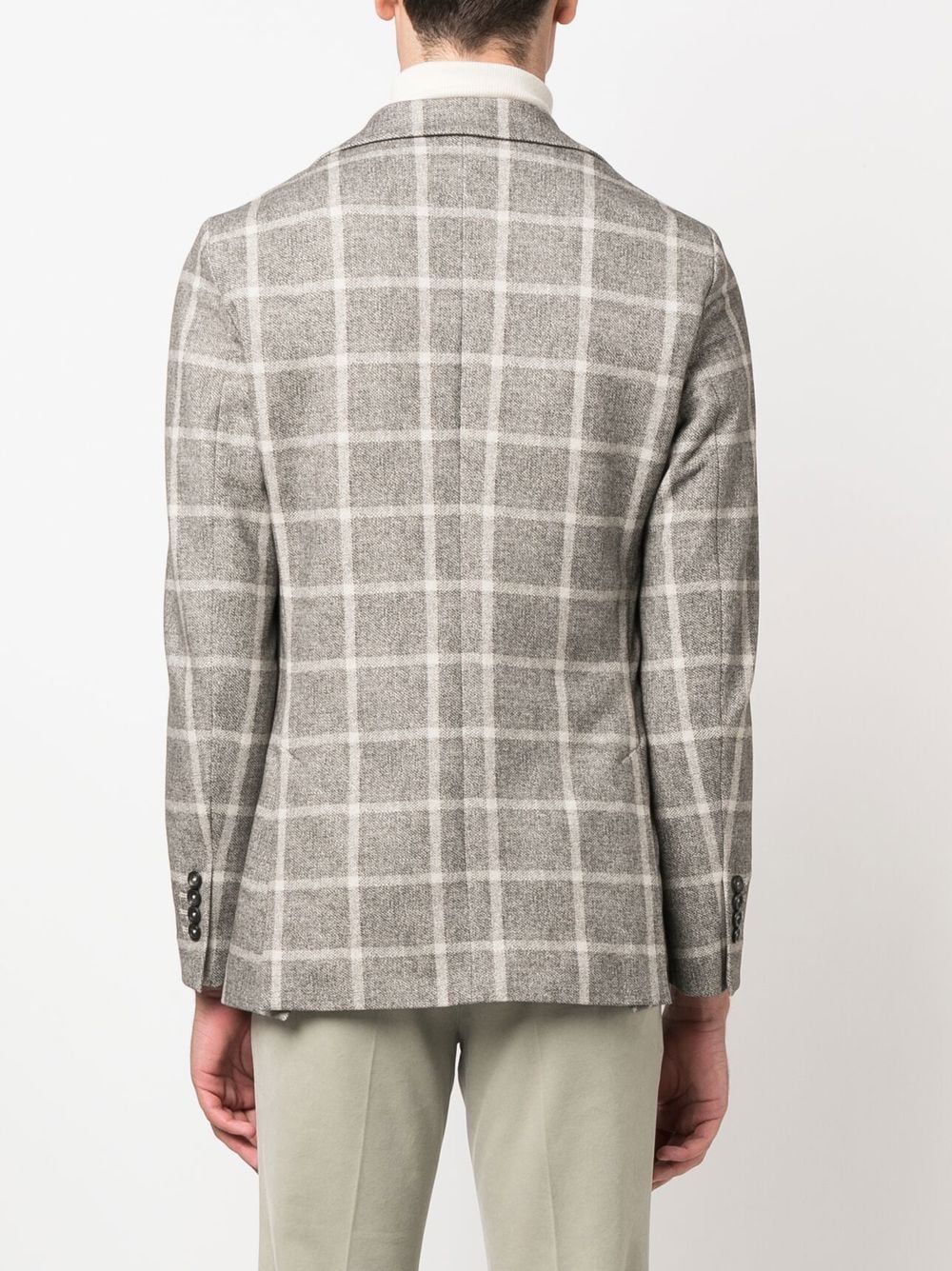 Circolo Grey Blazer with Check Pattern