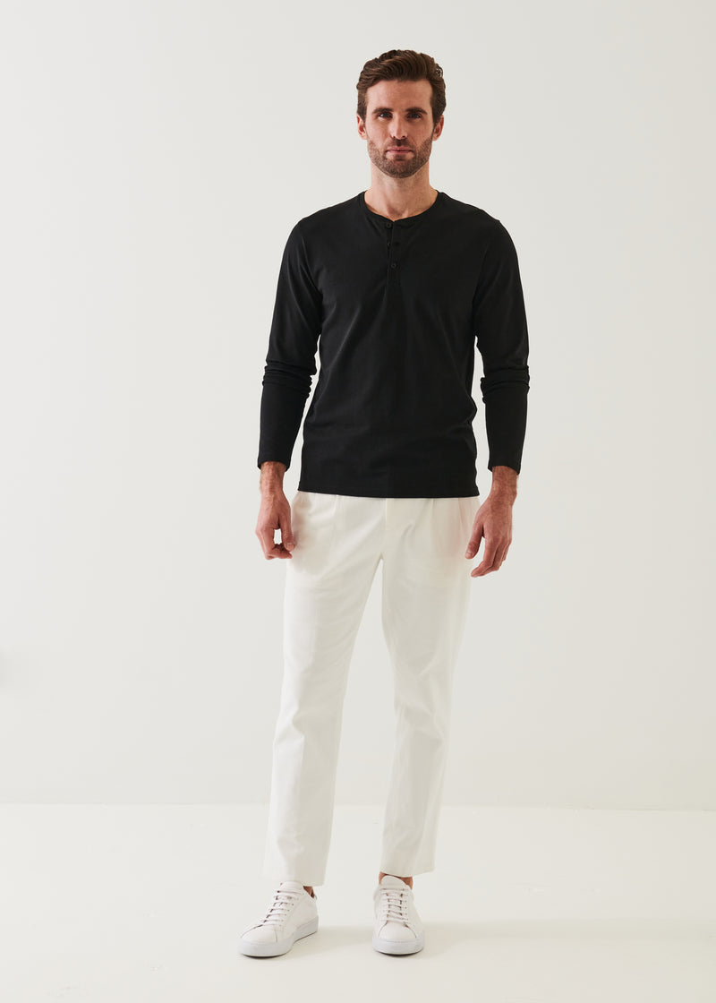 Patrick Assaraf Pima Cotton Stretch Henley T-Shirt