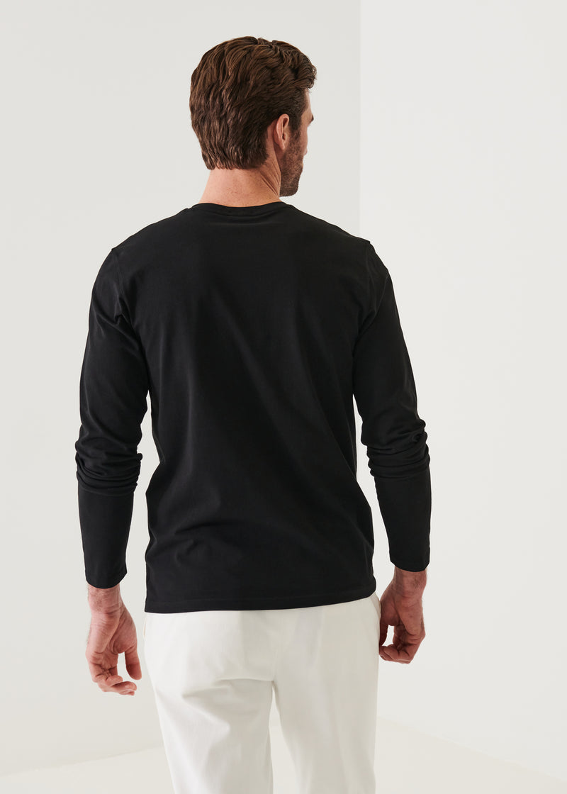 Patrick Assaraf Pima Cotton Stretch Henley T-Shirt