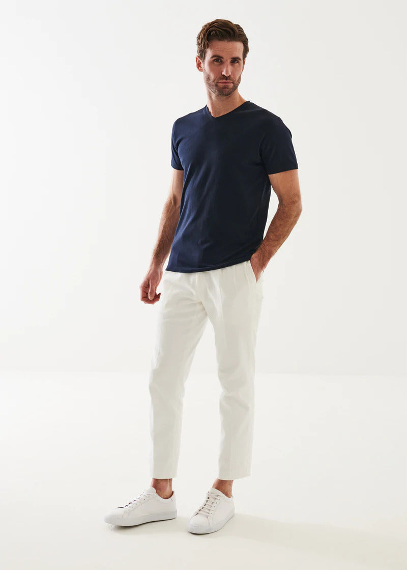 Patrick Assaraf Pima Cotton Stretch V-Neck