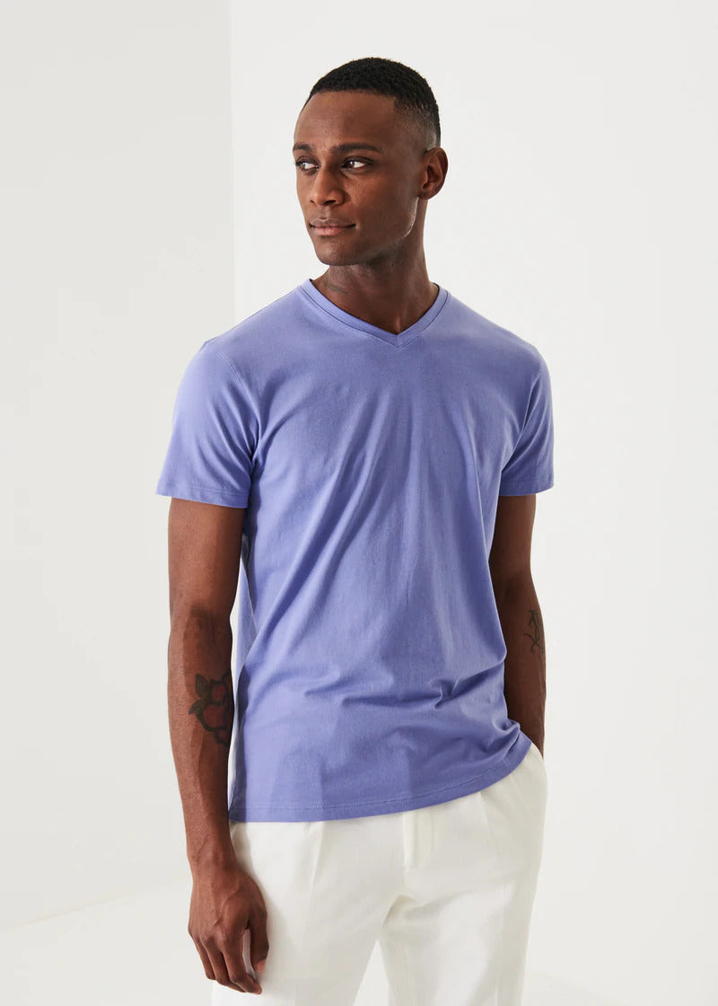 Patrick Assaraf Pima Cotton Stretch V-Neck