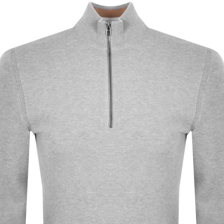 BOSS Ebrando structured-cotton regular-fit sweater with zip neckline