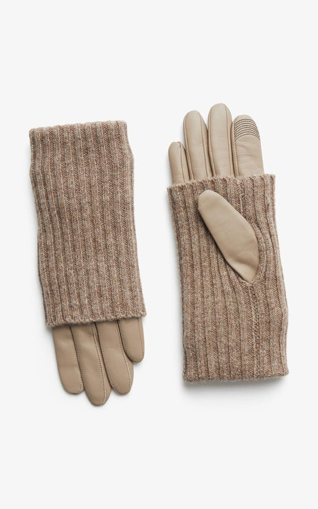 Soia & Kyo CARAMEL leather gloves with knit lining