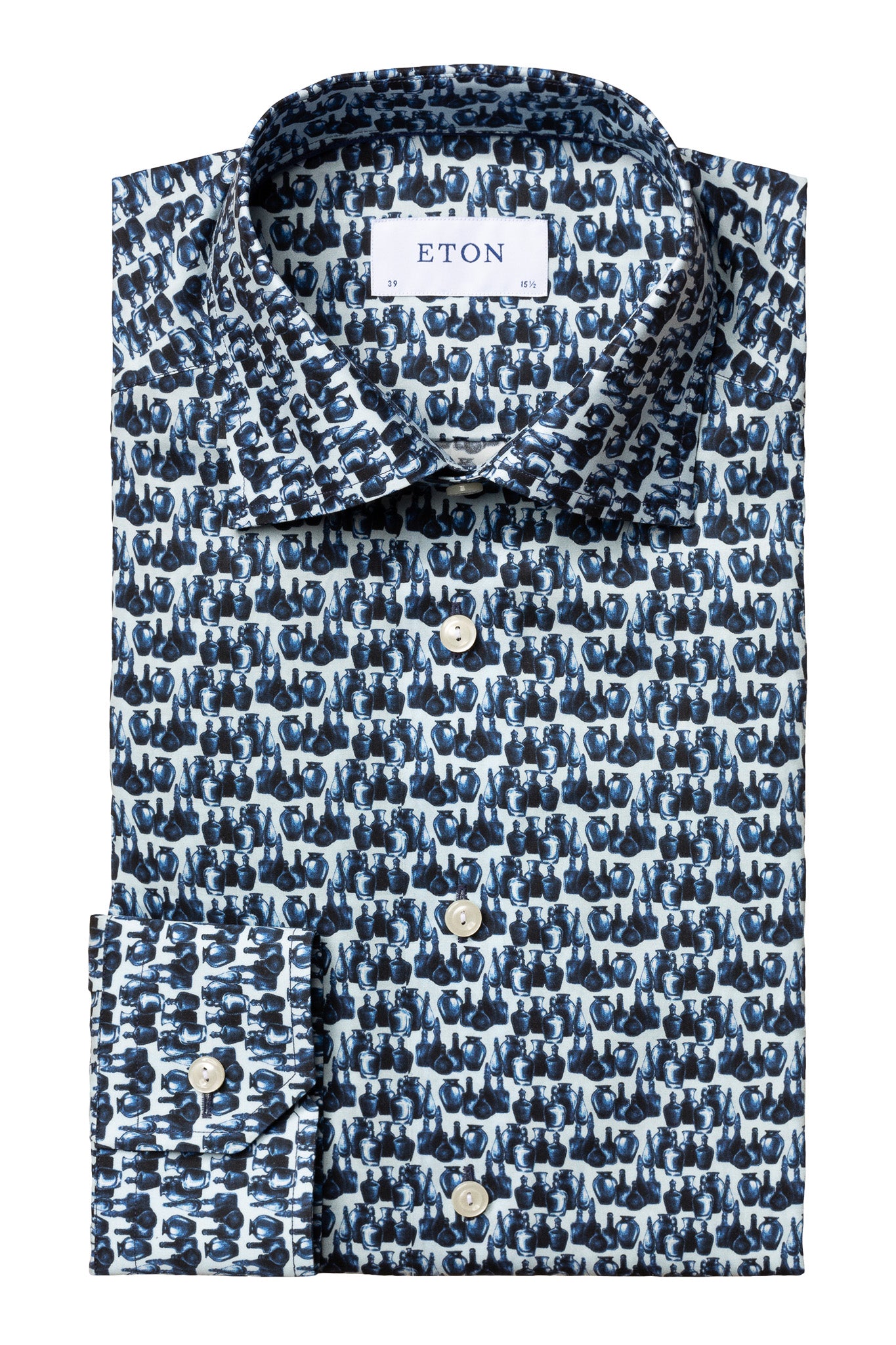 ETON Slim Fit Glass Print Fine Twill Shirt