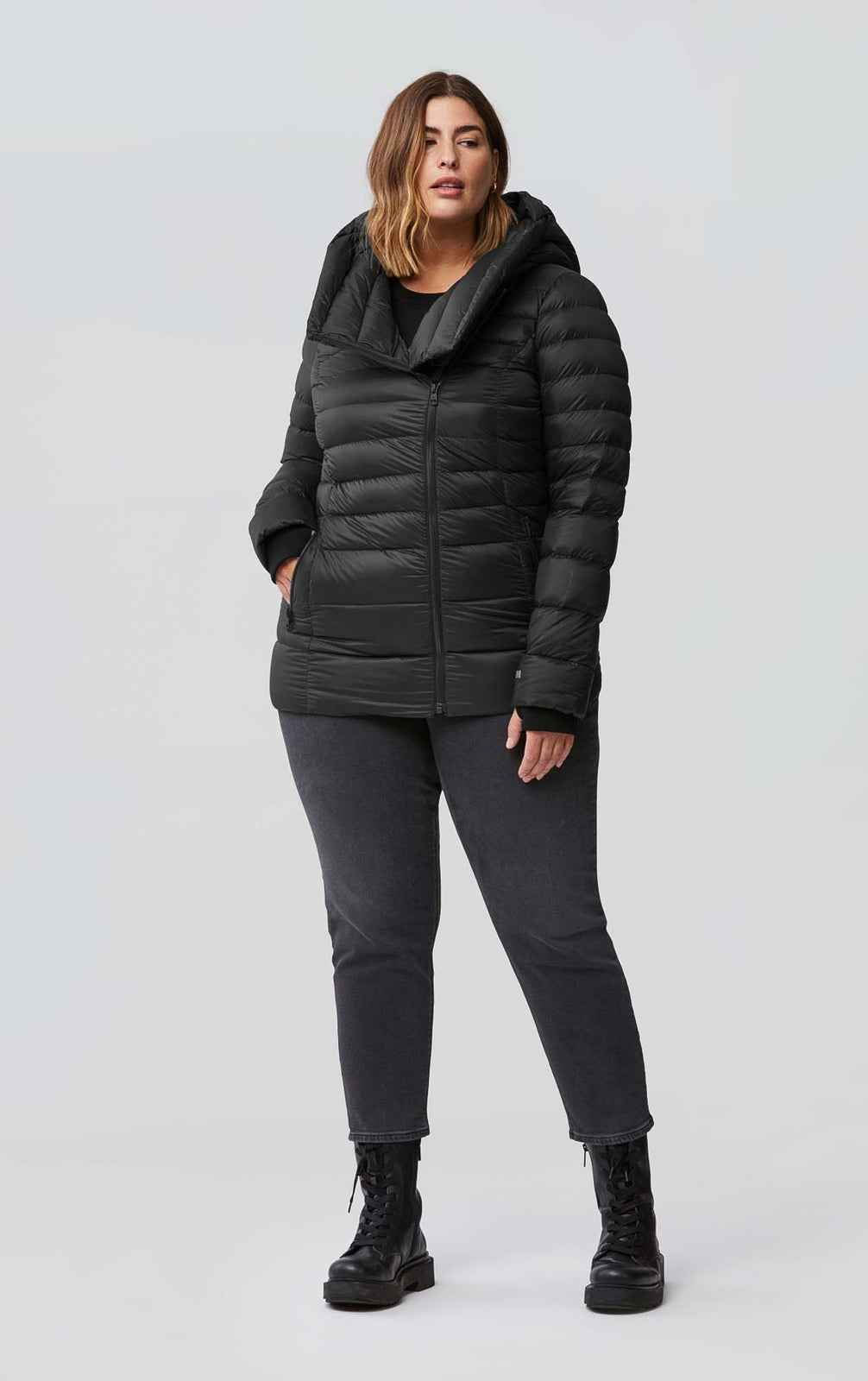 Soia & Kyo JACINDA sustainable lightweight down coat with hood