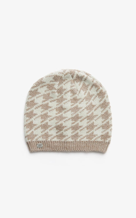 Soia & Kyo MARGOT houndstooth pattern rib knit hat