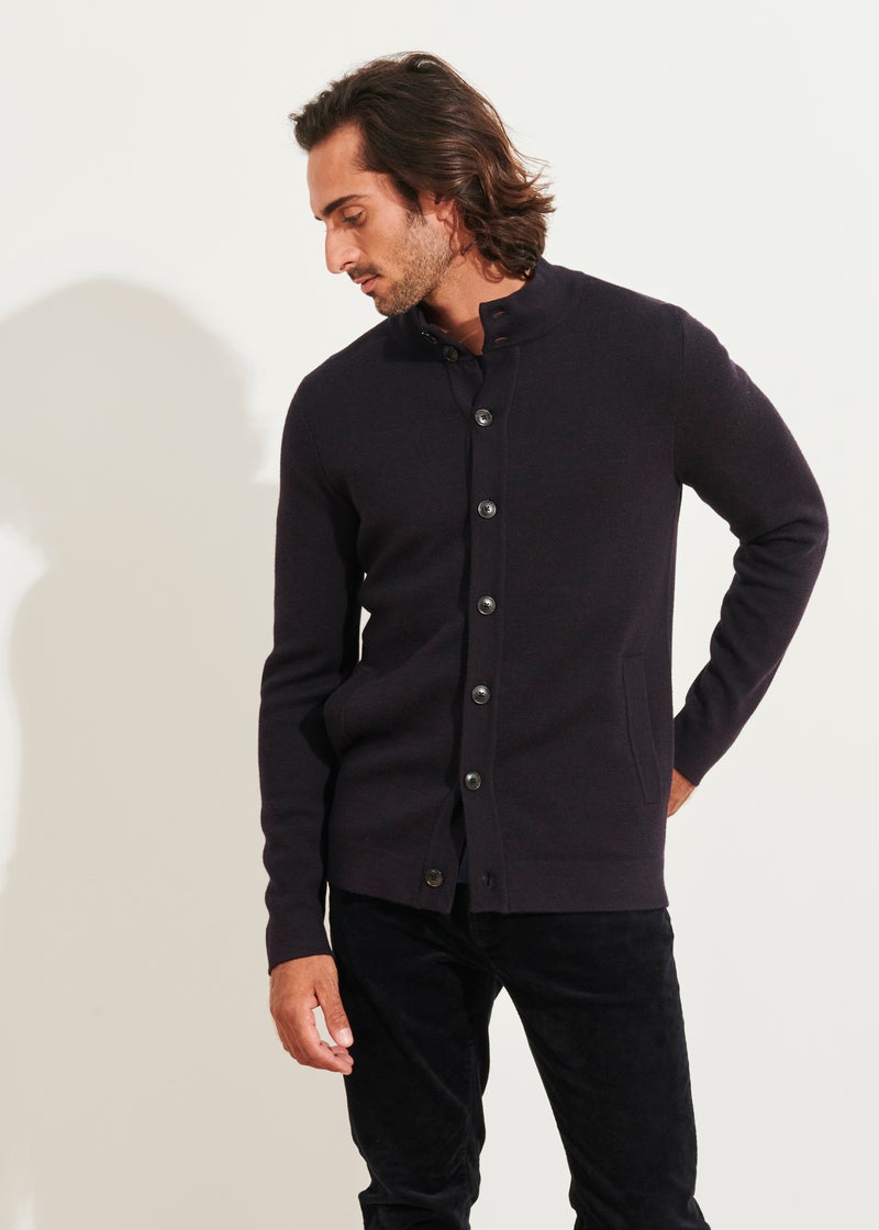 Patrick Assaraf Merino Full Button Sweater