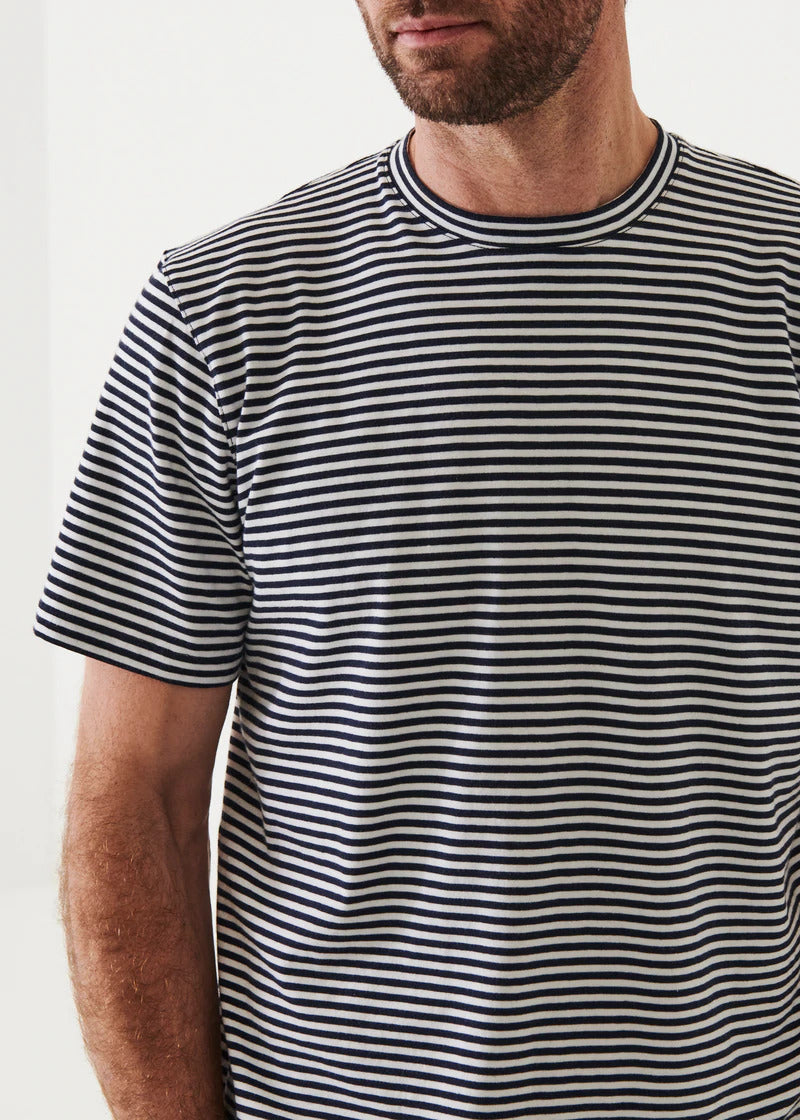 Patrick Assaraf Striped Pima Cotton Stretch T-Shirt