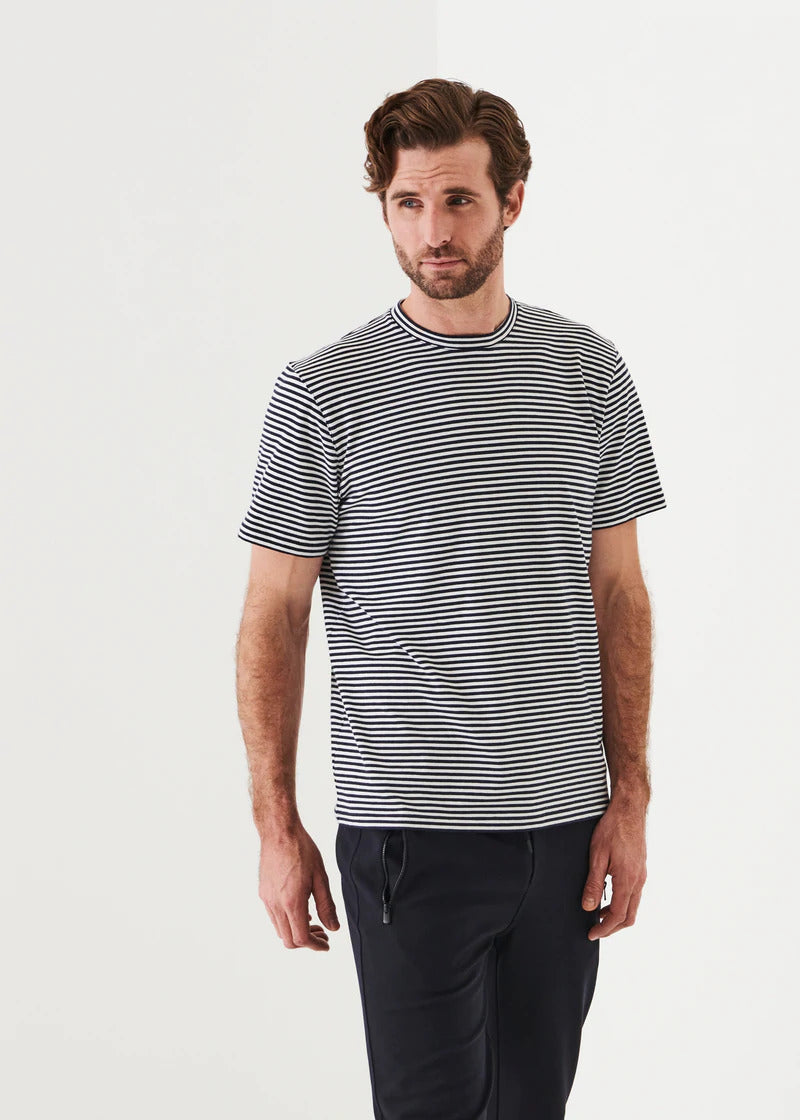 Patrick Assaraf Striped Pima Cotton Stretch T-Shirt