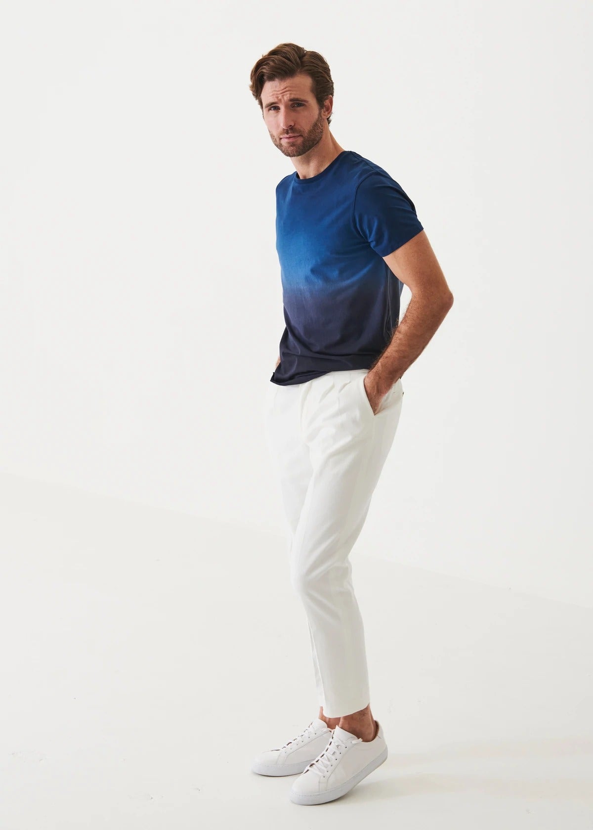 Patrick Assaraf Pima Cotton Stretch Degrade T-Shirt