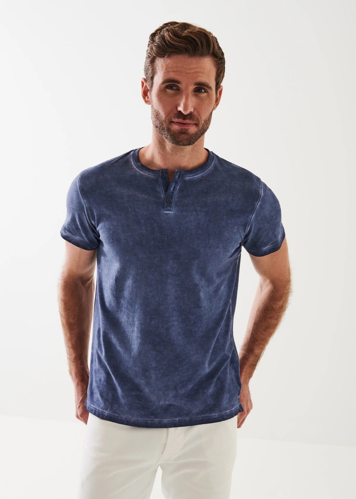 Patrick Assaraf Pima Cotton Stretch Sublime Henley