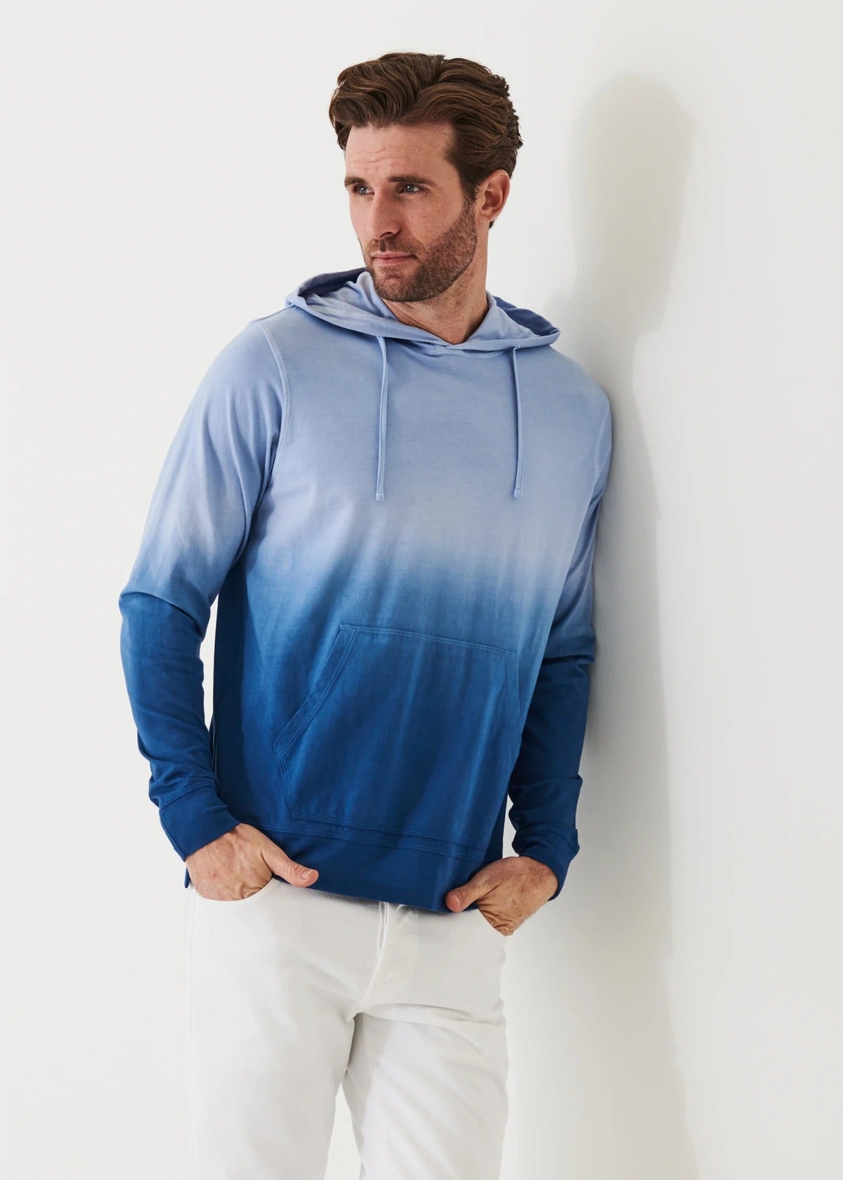 Patrick Assaraf Degrade Pima Cotton Stretch Hoodie