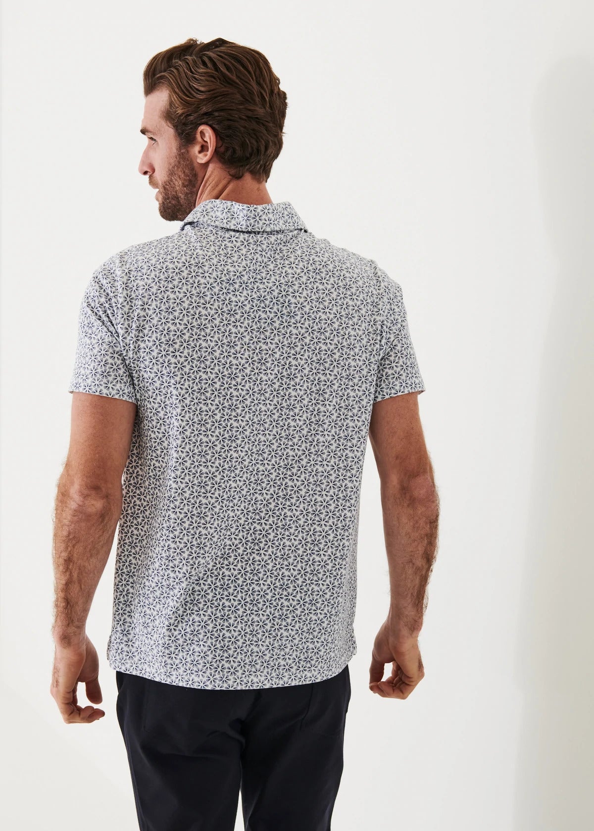 Patrick Assaraf Pima Cotton Stretch Printed Polo