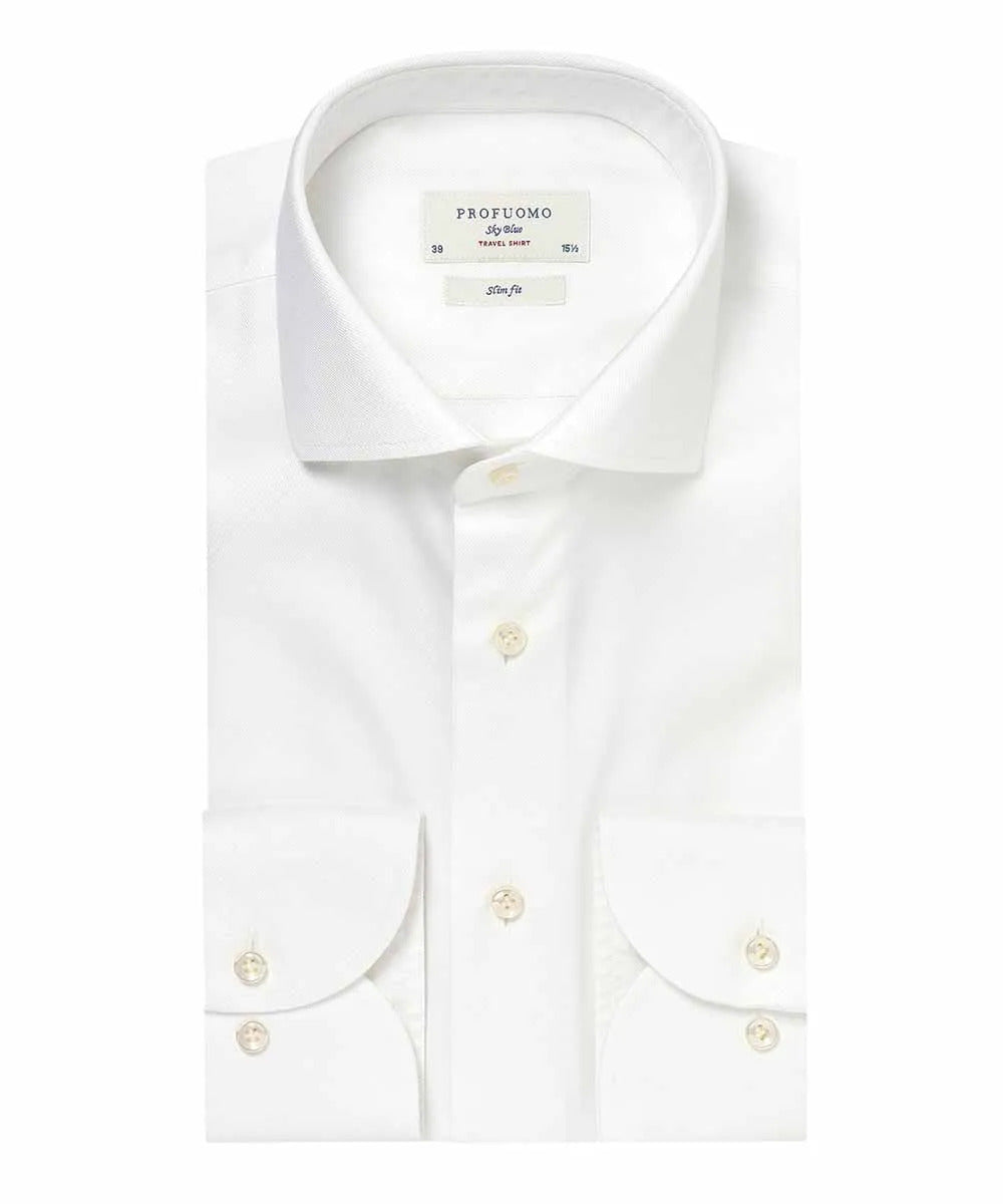 Profuomo Cutaway White Travel Shirt