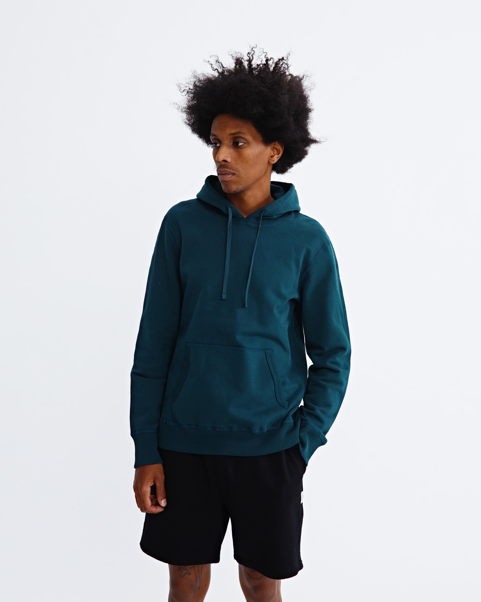 Reigning Champ MIDWEIGHT TERRY PULLOVER HOODIE in Deep Teal