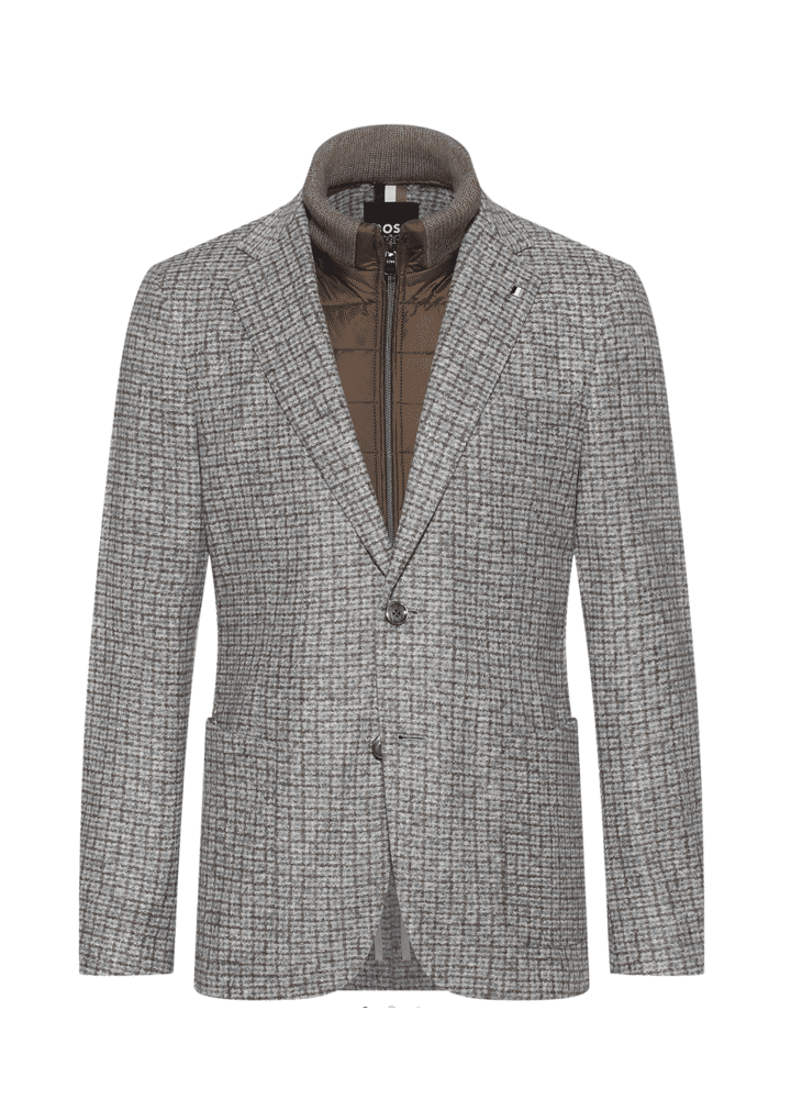 BOSS Check Patterned Blazer with Removable Bib