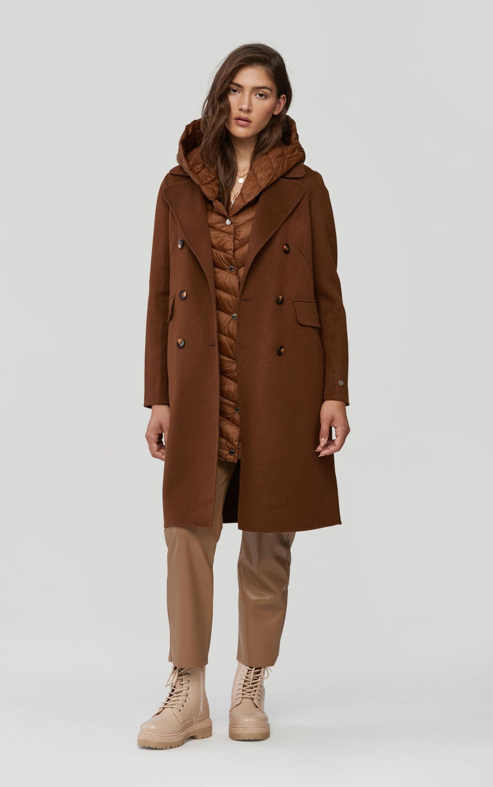 Soia & Kyo VIOLA 3-in-1 double-face wool coat with Thermolite layer