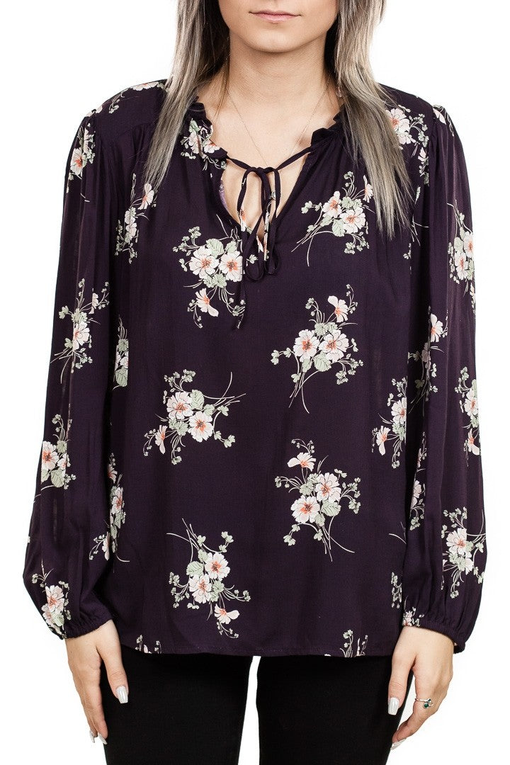 Velvet Adanya Floral Printed Challis Peasant Top