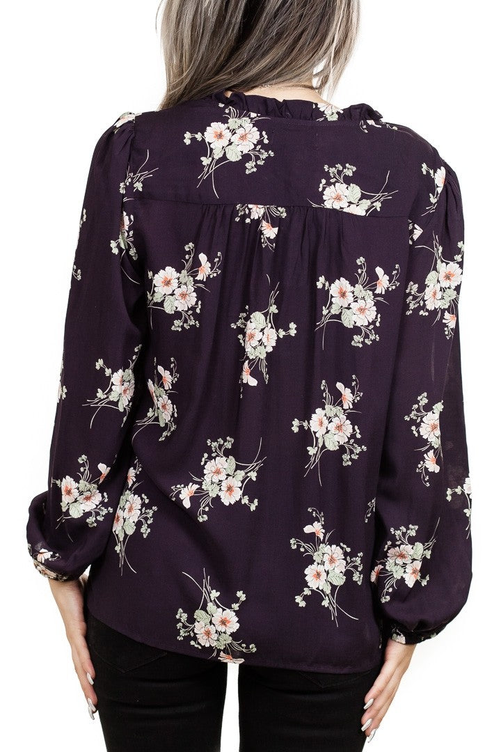 Velvet Adanya Floral Printed Challis Peasant Top