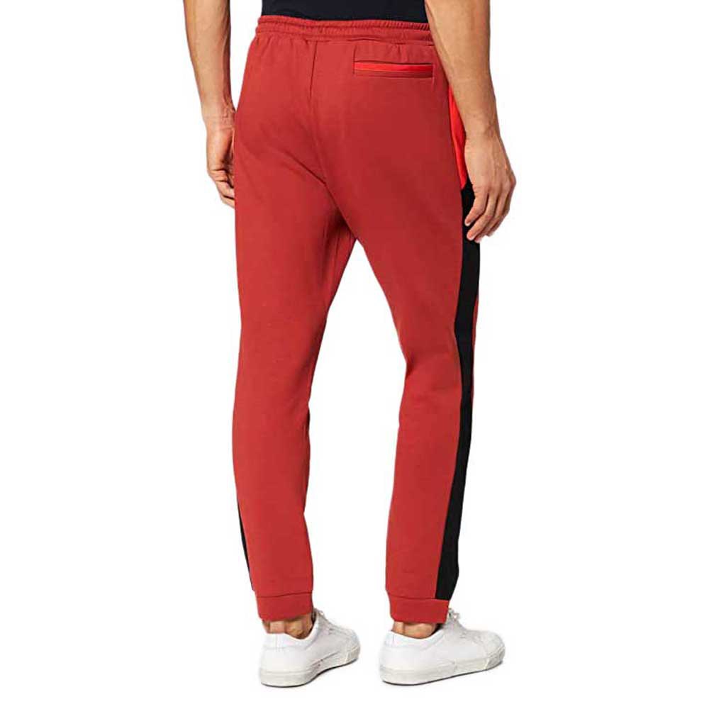 BOSS Cotton-blend tracksuit bottoms with color blocking