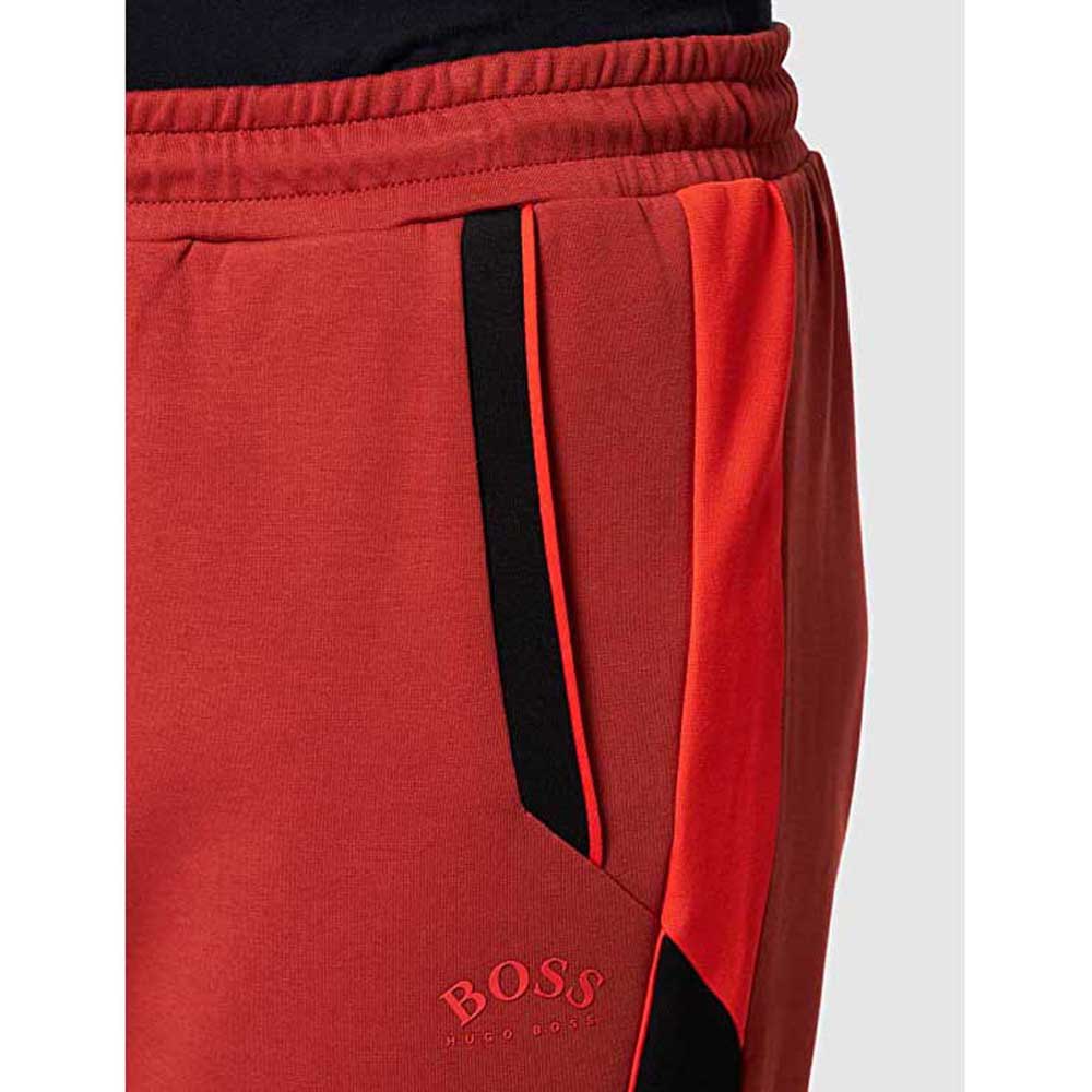 BOSS Cotton-blend tracksuit bottoms with color blocking