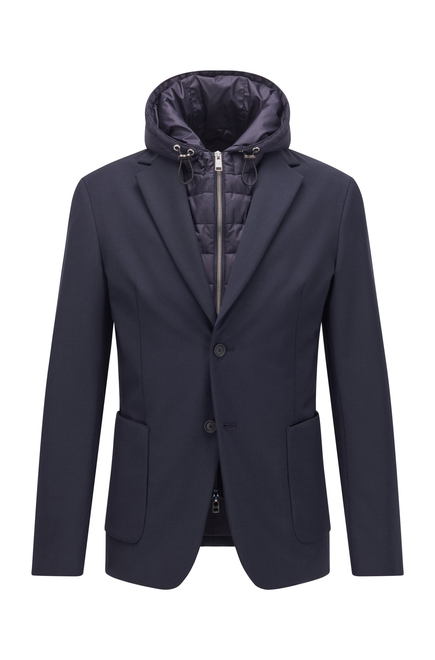 BOSS Slim-fit jacket with padded inner bib