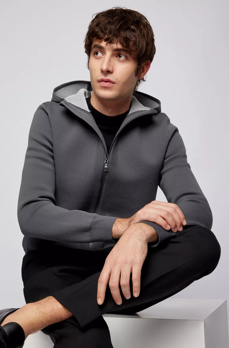 BOSS Ezeno regular-fit hooded jacket with mesh details