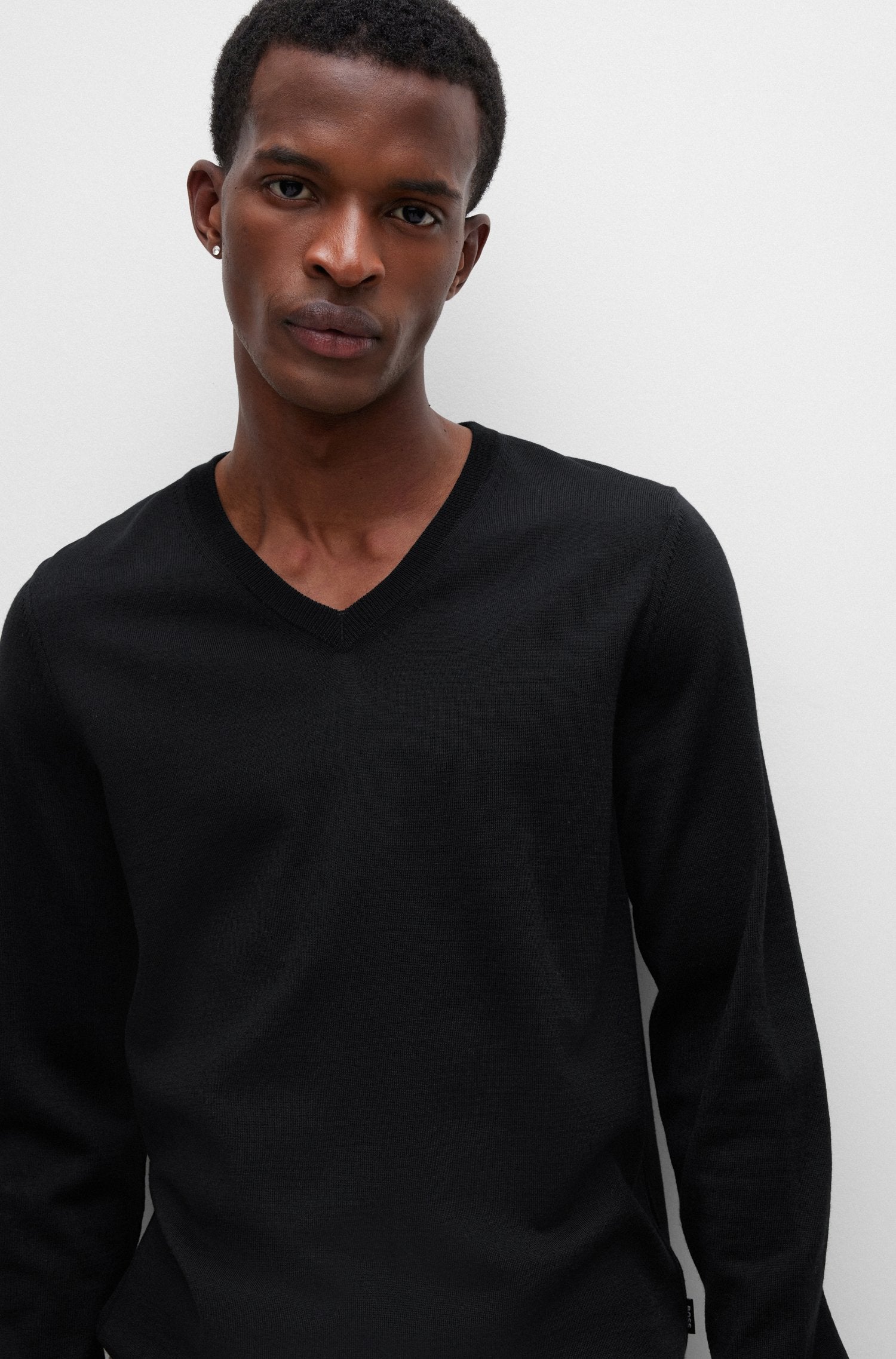 Boss V-Neck Slim-Fit Sweater in Virgin Wool