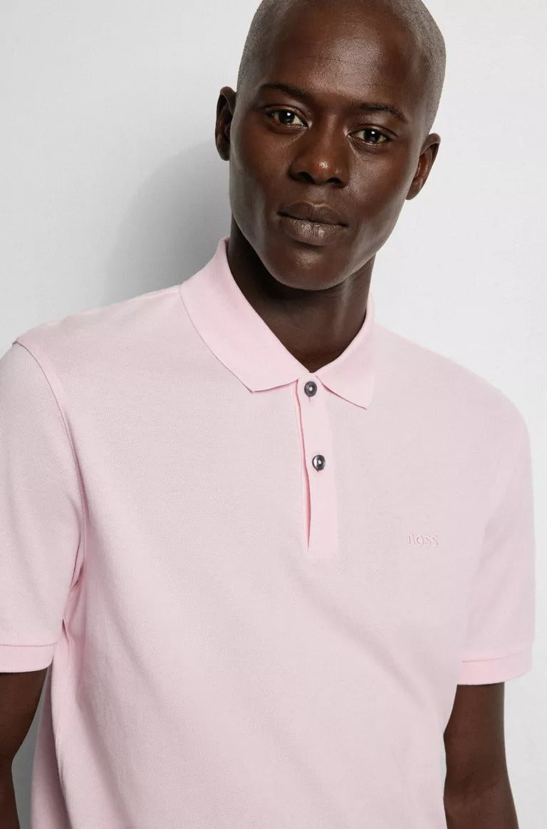 BOSS Pallas Organic-cotton polo shirt with embroidered logo